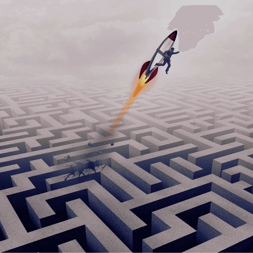 Image qui montre une fusée qui décolle grâce au référencement seo à Mulhouse.